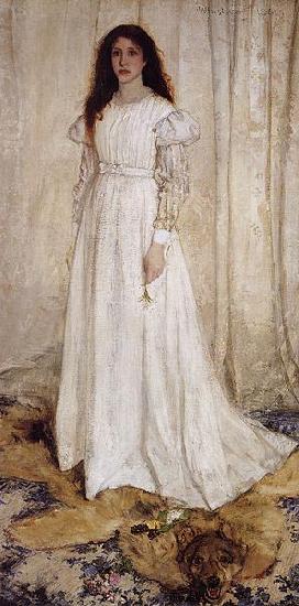 James Abbot McNeill Whistler Symphony in White no 1: The White Girl - Portrait of Joanna Hiffernan Norge oil painting art